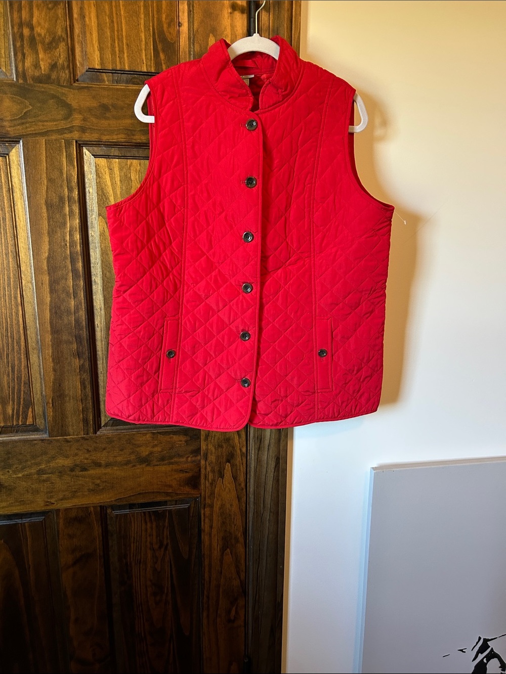 J. Jill Quilted Bright Red Sleeveless Vest